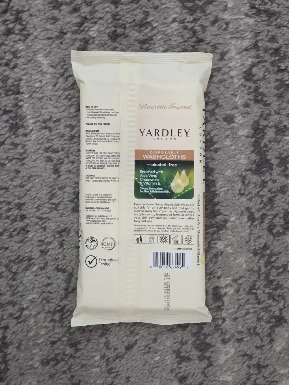 Yardley London Disposable Washcloths Bundle (Set of 2 Packs, 36 Wipes Total) - S